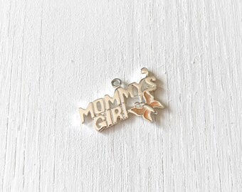 Sterling Silver Mommy's Girl Charm | Daughter Pendant | Vintage Mother Daughter Gift
