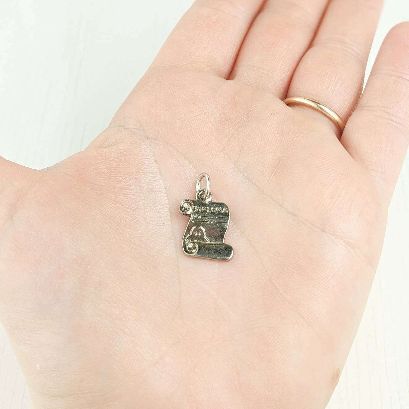 Oxidized High School Diploma Charm