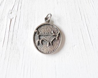 Sterling Silver Taurus Pendant | Zodiac Sign | Birthday Gift | Vintage Pendant