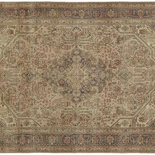 8x11 Handmade Carpet, Beige Area Rug, Antique Rug, Large Area Rug, Turkish Rug, Vintage Rug Anatolian Carpet, , Oriental Carpet