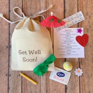 Get Well Soon, Cheer up, Get Well Wishes, Illness, Recovery, Sickness, Cancer,  Personalized Gift bag