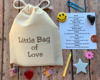 I Love You Gift, Little Bag of Love, Boyfriend Gift, Girlfriend Gift,  Anniversary Gift, Fiance, Valentines Day, Distance Gift, Deployment 