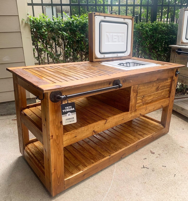 72"x26"x36" Dark Walnut YETI Outdoor Bar Cart