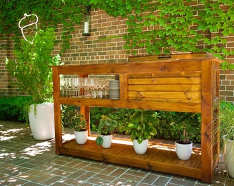 Outdoor YETI Cedar Bar Cart; Outdoor Kitchen Cabinet; Outdoor Bar; Cooler Cart