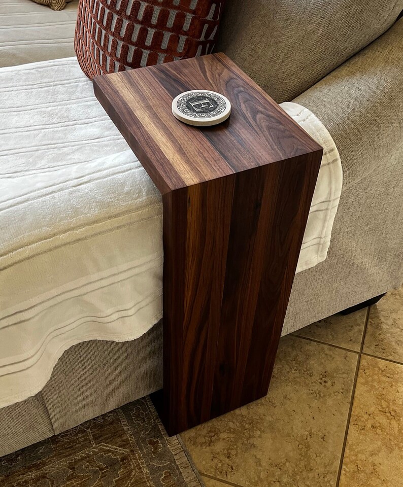 Walnut Waterfall Edge Side Table Etsy