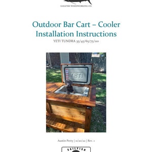Outdoor Bar Cart - YETI Install Instructions || Hardware List