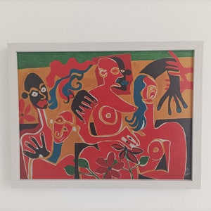 Modern art tribal art limited edition print Picasso style Picasso inspired outsider art art brute cubist prints