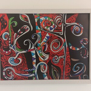 Impresión de arte moderno original, arte cubista, imagen inspirada en Picasso, amante del arte, arte bruto, impresiones de edición limitada, arte psicodélico, arte marginal, cubista