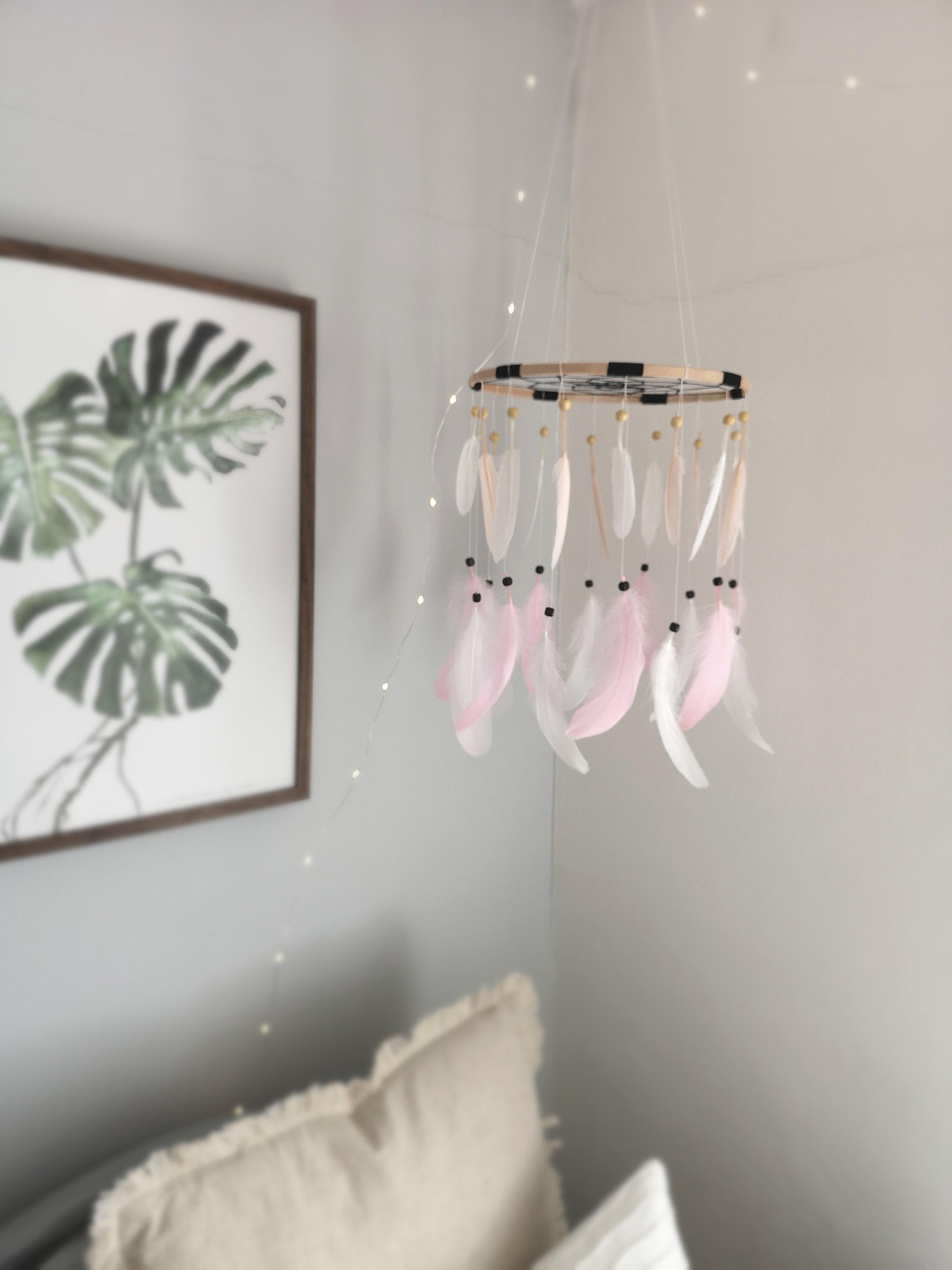 Scandinavian Feather Dreamcatcher Tribal Nursery Decor Baby Etsy