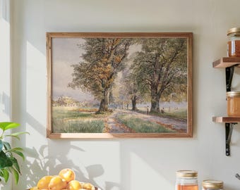 Framed Autumn Landscape Print | Vintage Oil Painting | Prints | L640