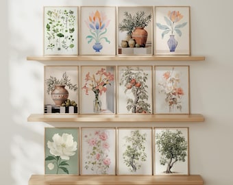 Botanical Flower Still Life Print | Mailed Art Prints | Vintage Floral Vase Art