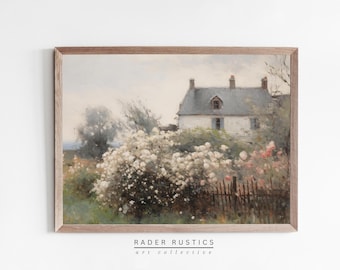 French Country Cottage Wall Art | Romantic Cottagecore Decor | Framed Canvas Print | L634