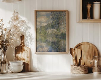 Claude Monet Spring Lake Framed Canvas Art | Vintage Wall Decor | L646