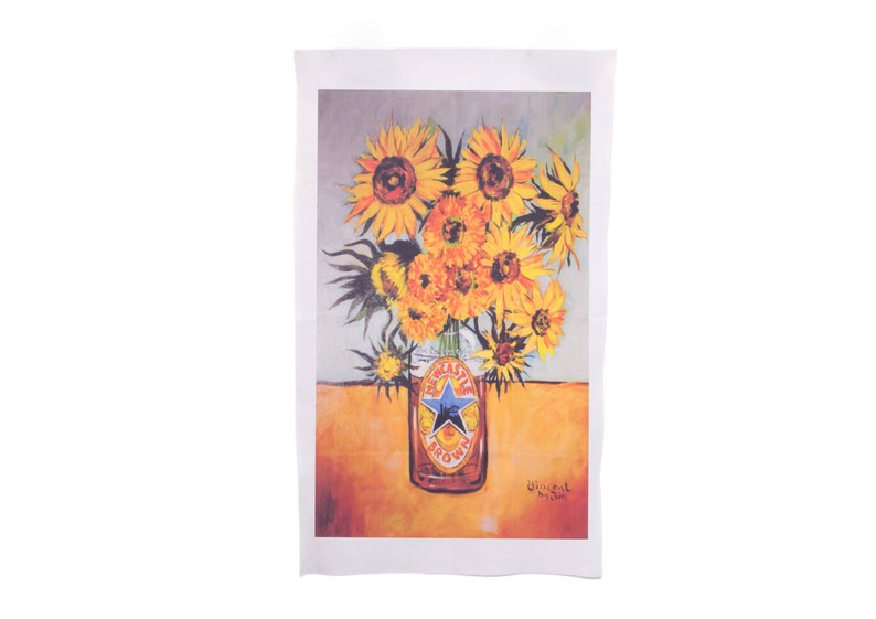Tea Towel. Sunflowers. Van Gogh. Newcastle Brown Ale Etsy