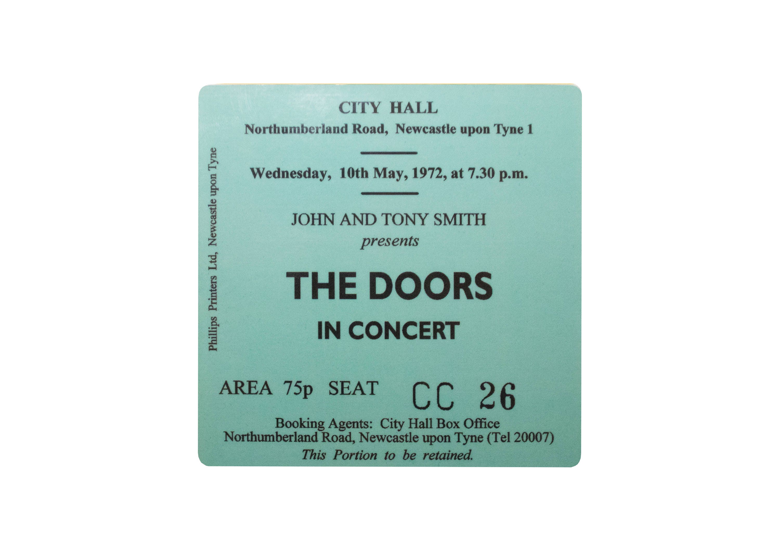 Coaster. the doors. Newcastle City hall. Newcastle Etsy