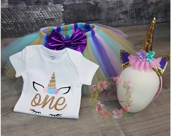 Unicorn Birthday Outfit, 1st Birthday Girl Outfit, First Birthday Girl, Cake Smash Girl Outfit, Unicorn Birthday Tutu, Girls 1st Birthday