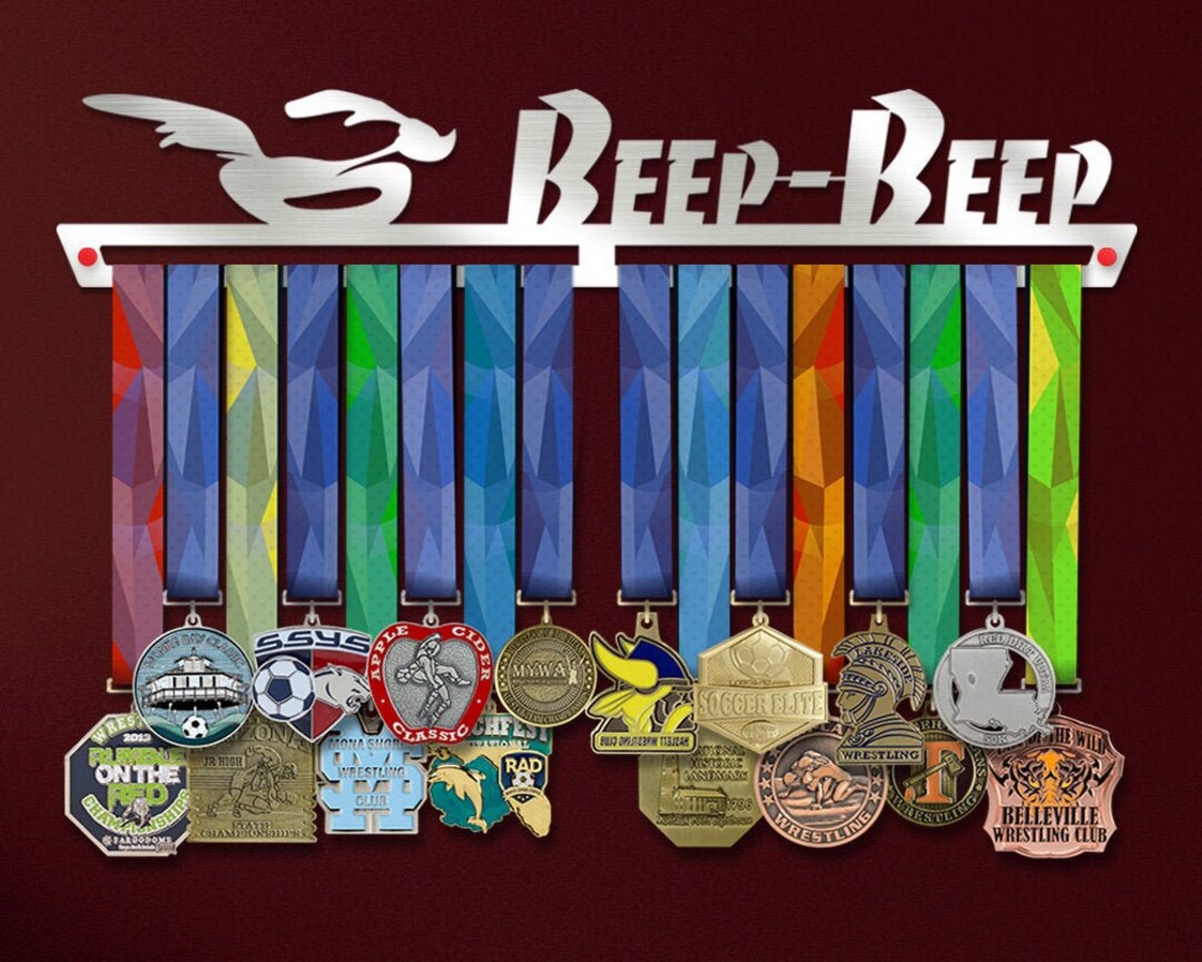 Beep Beep Running Medal Hanger Display