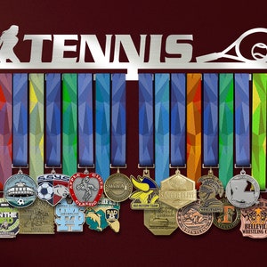 Tennis Medal Hangers, Custom Medal Holder for Female Tennis Player, Inspirational Medal Display Rack
