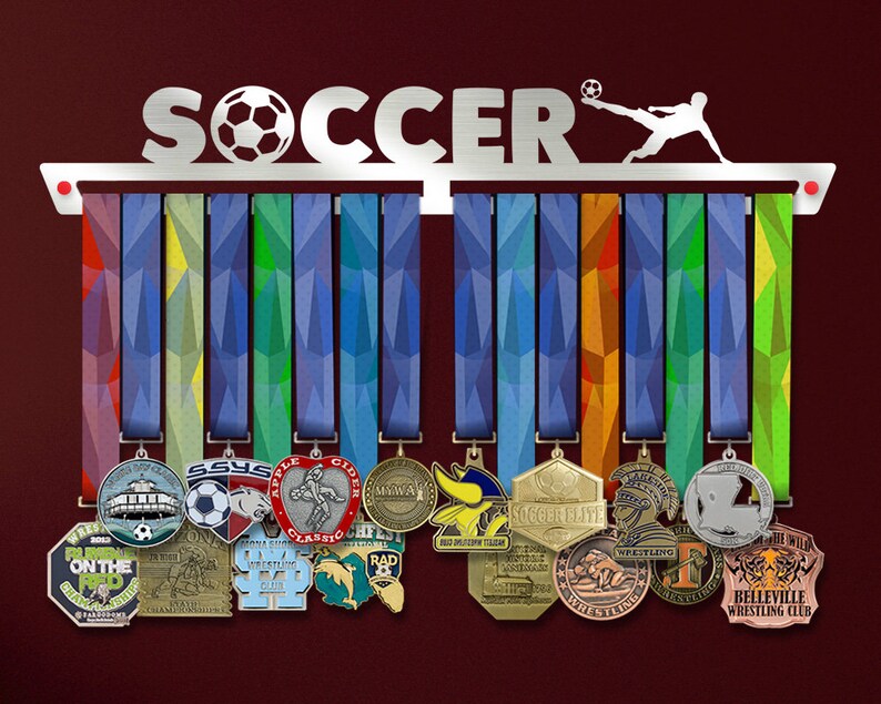 Soccer Medal Hanger Display V1, Soccer for Men Medal Hangers Wall Décor