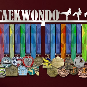 Taekwondo Medal Holder V2, Customized Medal Hanger for Martial Art Player, Metal Display Rack