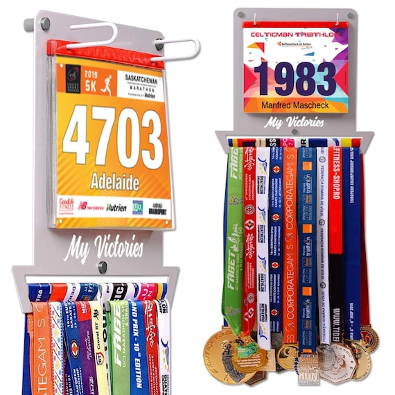 3-Etage Personalised Medaillenhalter Aufhänger Display Geschenk für Laufsport 
