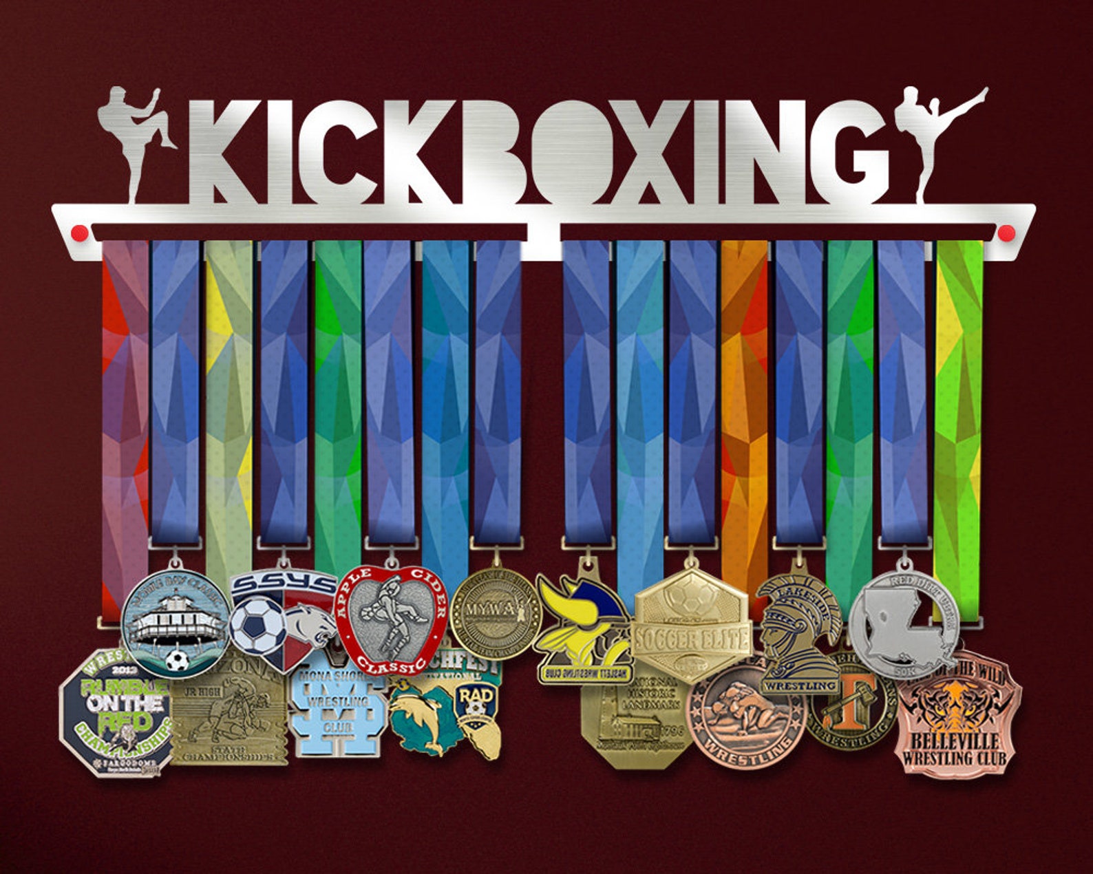 Kickboxing Medal Display Hanger Sturdy Brushed Steel Victory Etsy