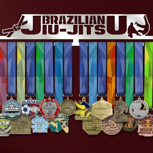 Brazilian Jiu Jitsu Medal Hanger Holder Display Rack V1, Home Décor Durable Brushed Steel, Motivation, BJJ, Gift for Sportsman