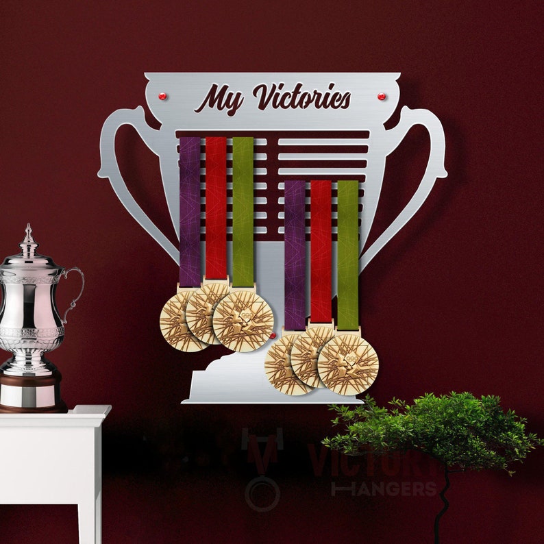 Tennis Medal Hanger Display by VictoryHangers Stainless Steel Medal Display The Best Gift for Champions ! Sports Medal Hangers