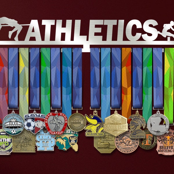 Leichtathletik-Medaillenhalter, Edelstahl Sport Award Display Rack, bestes Geschenk für Sportler und Läufer