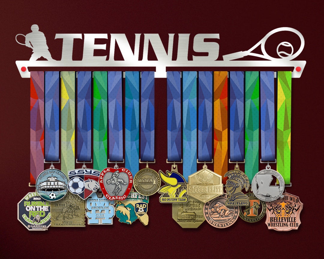 Tennis Medal Holder MALE, Racket Sports Medal Hangers, Handcrafted ...