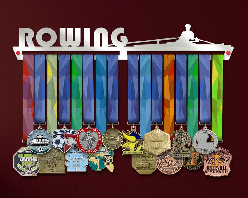 Rowing Water Sports Medal Display Holder Stainless Steel image 0