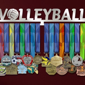 Volleyball Medal Holder – Stainless Steel, Elegant Wall Mounted Sports Medal Display for Gym Walls, Home Decor - Order Custom Medal Hangers