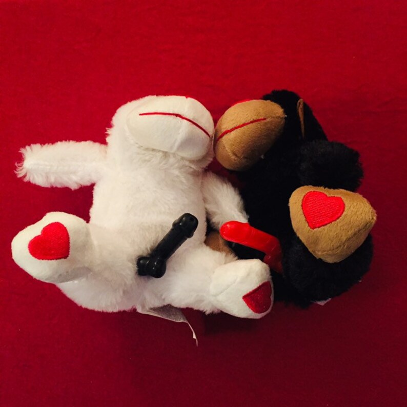 6 Gay Valentines Monkey Black and White Duo Plush Set | Etsy