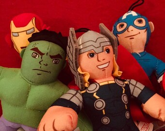 9" Avengers Plush "Mighty Offenders" set w/penis add-ons (not for the kiddies) - Sexy - Naughty - Thor - Iron Man - Captain America - Hulk
