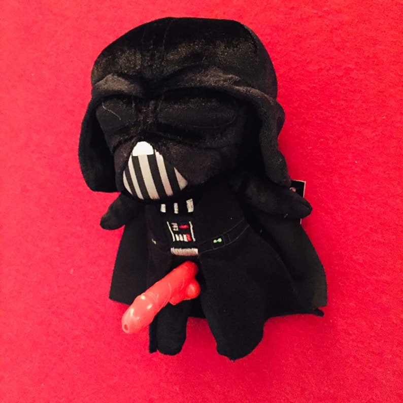 7 Star Wars Darth Vader plush with red lightsaber penis image 1