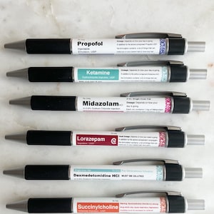 Propofol Pen (Inspired) | Funny Nurse Gift | Label Inspired | Ketamine Pen | Lorazepam Pen |RRT| Respiratory Therapist | Vet Tech Pen