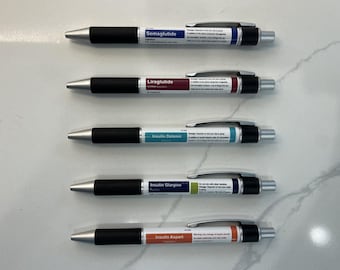 Caneta para diabetes (rótulo inspirado) | Caneta para semaglutida | Caneta para insulina inspirada | Presente engraçado | Rótulo inspirado | Presente para farmacêutico | Presente engraçado para enfermeiro