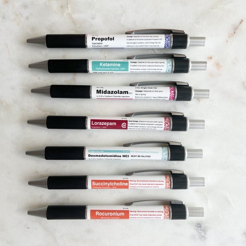 Propofol Pen (Inspired) | Funny Nurse Gift | Label Inspired | Ketamine Pen | Lorazepam Pen |RRT| Respiratory Therapist | Vet Tech Pen