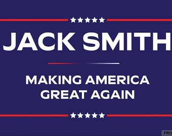 Jack Smith maakt Amerika weer geweldig 18&quot; x 12&quot; vlag dubbelzijdig met doorvoertules aan de linkerkant