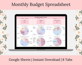 Monthly Budget tracker Budget Planner Google Sheets simple financial planning bills and debt tracker beginner financial planning