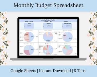 Monthly Budget tracker Budget Planner Google Sheets simple financial planning bills and debt tracker beginner financial planning