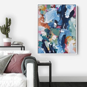 Modern Abstract Art Print. Print on canvas. Home Decor. Canvas Print. Giclee Print Canvas Art. Large Wall Art. Large Framed Canvas. Blue Art