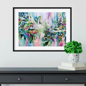 BLUE Pastel Colours ABSTRACT Art Print - Large Giclee Art Print Fine Art Poster -  Wall Art Abstract Art Prints - Bright Colourful Print