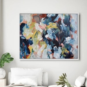 Abstract Canvas Print | Bright Colourful Wall Art | Framed Modern Wall Art | Home Decor | Large Framed Canvas | Giclee Print | Plastic Free