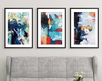 SET OF 2 Art Print Abstract Print Set Wall Art Large Wall | Etsy