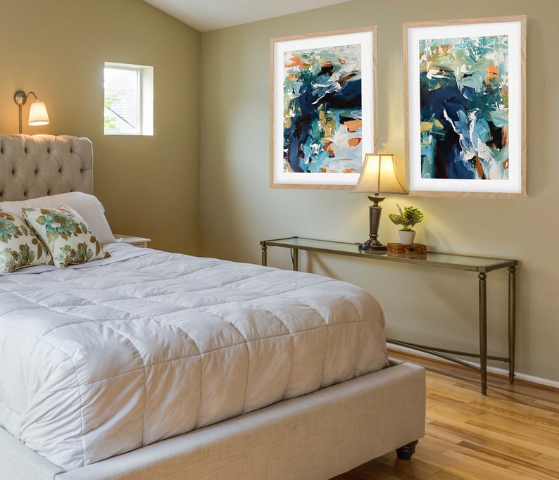 Set of 2 Artwork. Framed Art Set. Large Framed Artwork Set. Etsy