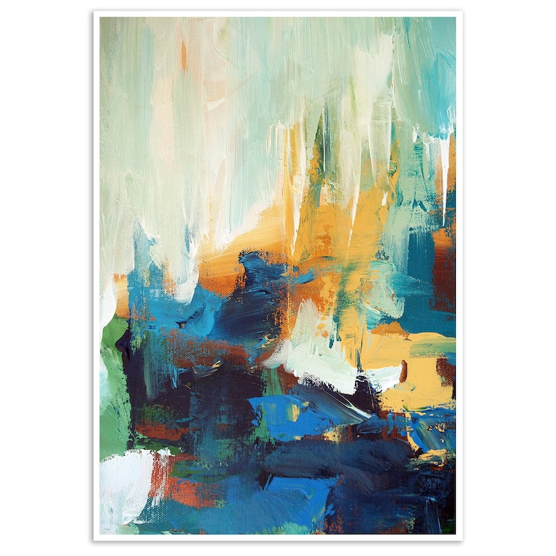 Large Framed Art Abstract Print Wall Art Large Wall Art Blue Etsy UK