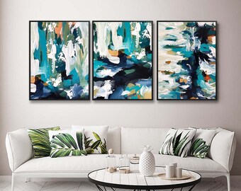 Large Abstract Paintings On Canvas, Large Canvas Art Prints, Abstract Canvas Prints, Living Room Wall Art, Set Of 2 Prints, Framed Paintings