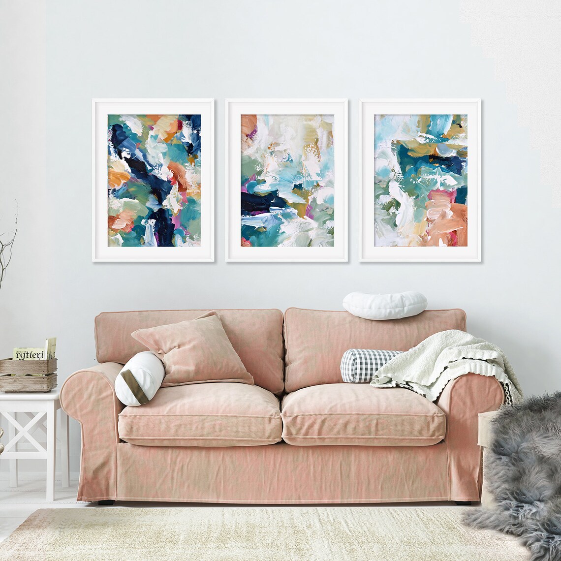 SET OF 3 Framed Art Abstract Print Wall Art Large Wall Art - Etsy UK