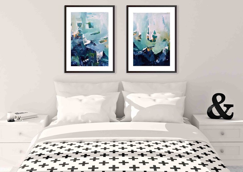 Set of 2 Framed ART Abstract Print Wall Art Large Wall Art Etsy UK